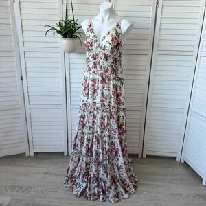 Me+Em Floral Paisley Maxi Dress Tiered Sleeveless‎ Bohemian Womens Size US 10